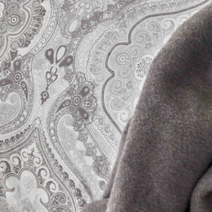 Набор постельное белье с пледом Karaca Home – Arlen gri серый евро