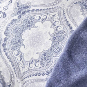 Набор постельное белье с пледом Karaca Home – Arlen indigo индиго евро