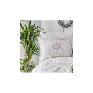 Набор постельное белье с пледом Karaca Home – Estella lila лиловый евро