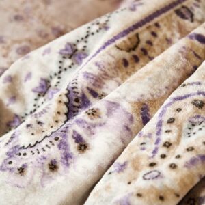 Набор постельное белье с пледом Karaca Home – Estella lila лиловый евро