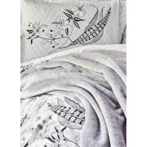 Набор постельное белье с покрывалом Karaca Home – Arden siyah 2020-1 черный евро