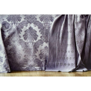 Набор постельное белье с покрывалом + плед Karaca Home – Adrienne gri серый евро (10)
