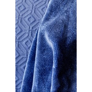 Набор постельное белье с покрывалом + плед Karaca Home – Infinity lacivert 2020-1 синий евро (10)