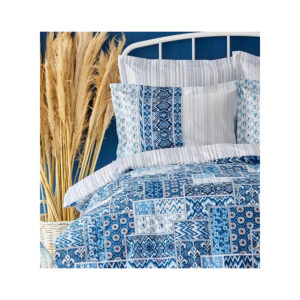 Постельное белье Karaca Home ранфорс – Pietra mavi голубой полуторный